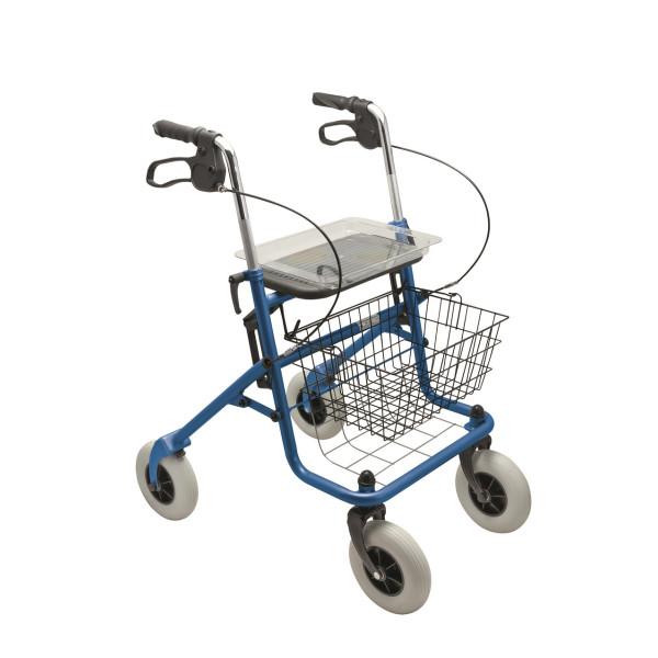 Rollator Deluxe Blue 4τροχο ενισχυμένο πτυσσόμενο με φρένα